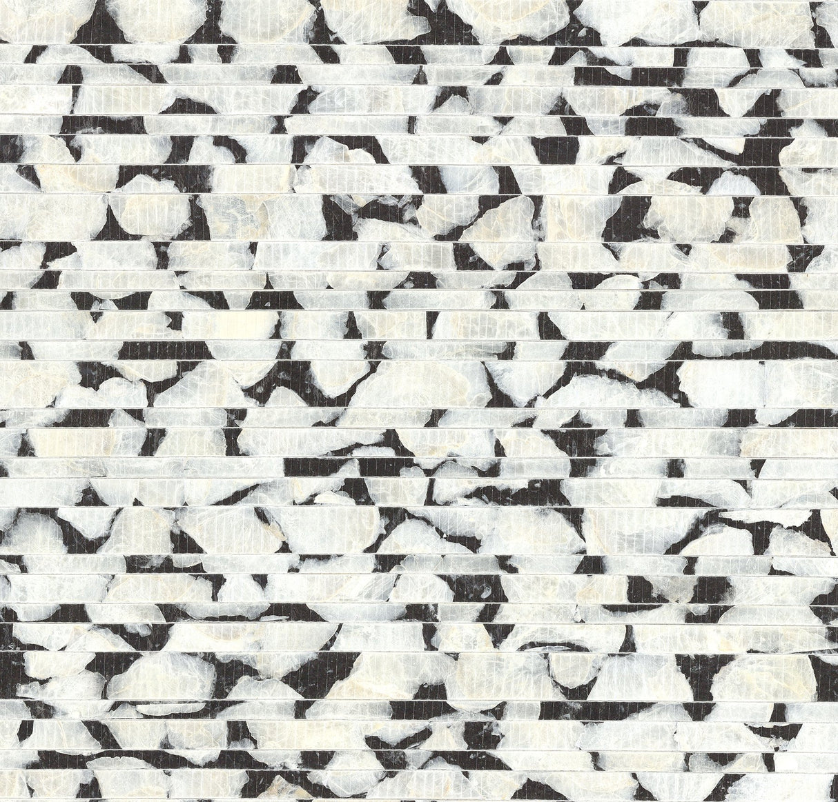 Capiz Offering Black & White Wallpaper with Natural Capiz Shell Strips - York CC1201