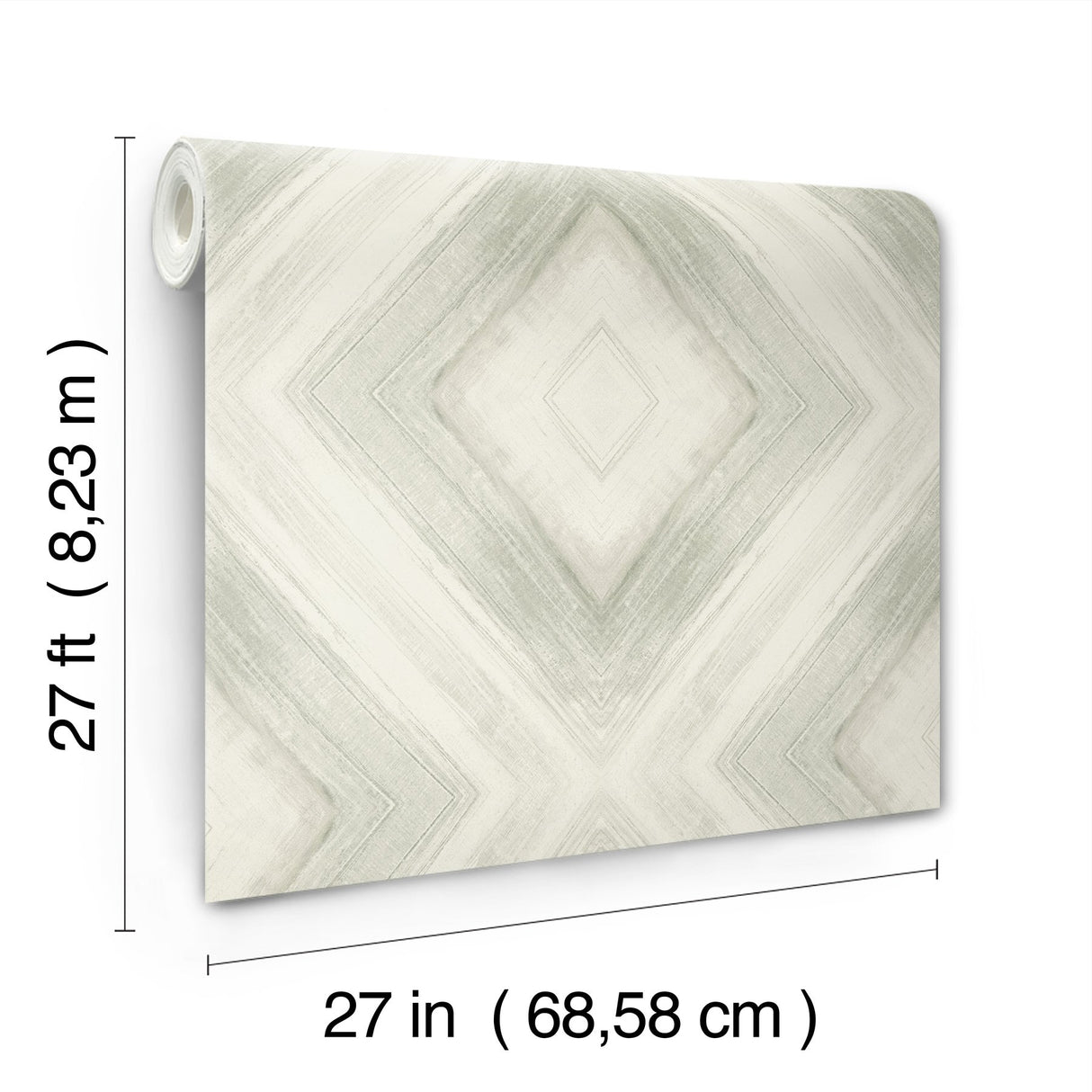 Ballad Eucalpytus Geometric Diamond Non Woven Wallpaper - York CC1243