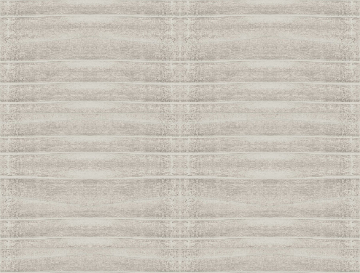 Grey Stone Brown Wallpaper with Geometric Horizontal Pleated Linen Effect - York CC1264