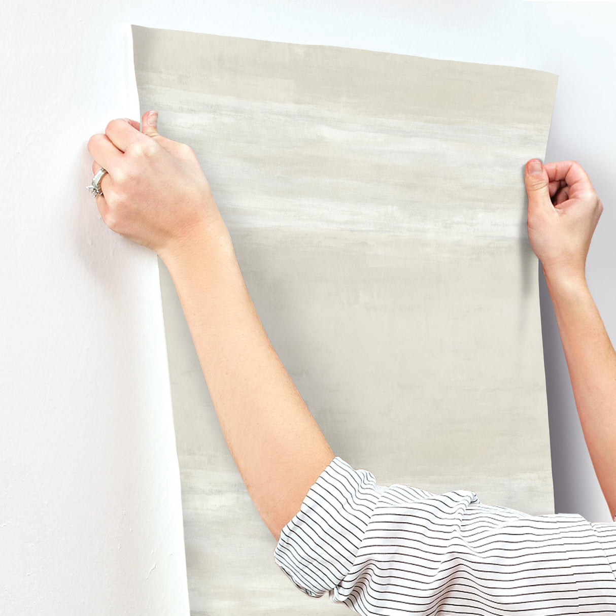 Grey Stone Brown Wallpaper with Geometric Horizontal Pleated Linen Effect - York CC1264