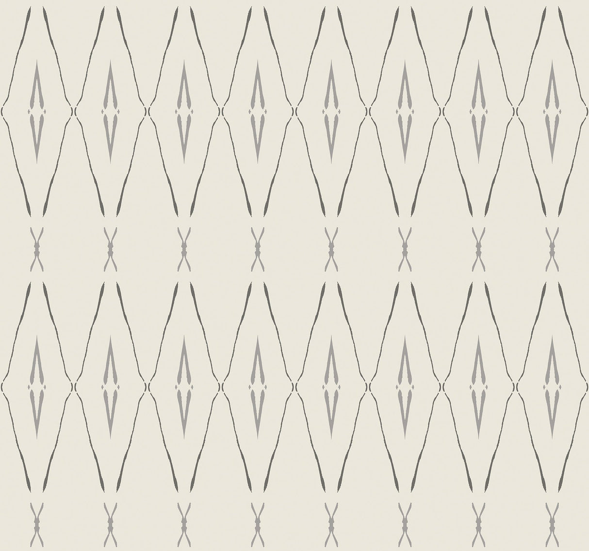 Artifact Silhouettes Savanna Wallpaper with Geometric Diamond Paper Weave Style - York CC1281