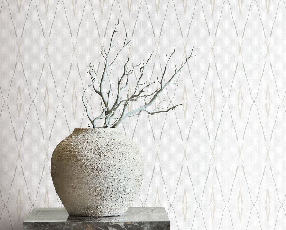 Artifact Silhouettes Natural Geometric Paper Weave Grasscloth Wallpaper - York CC1283