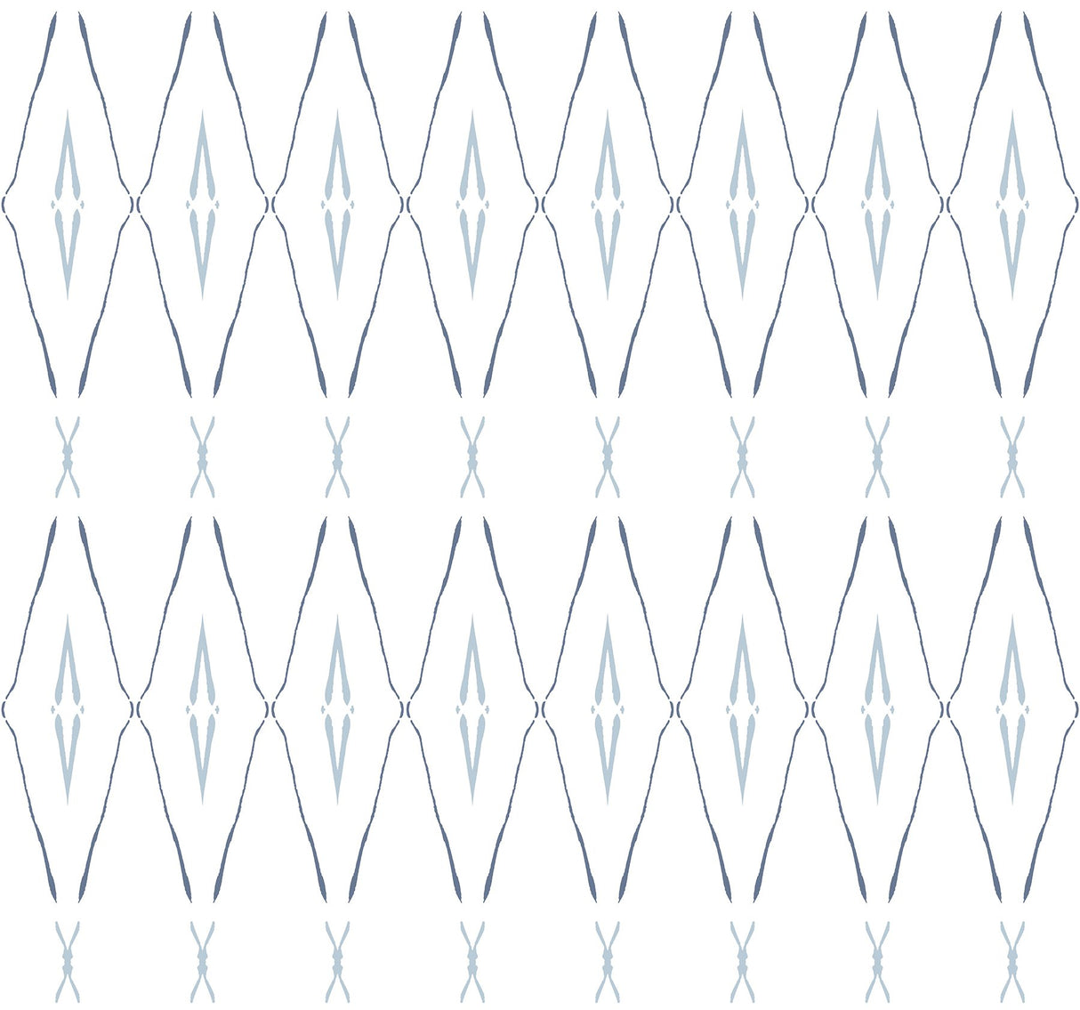 Artifact Silhouettes Indigo Wallpaper with Geometric Diamond Paper Weave Grasscloth - York CC1284
