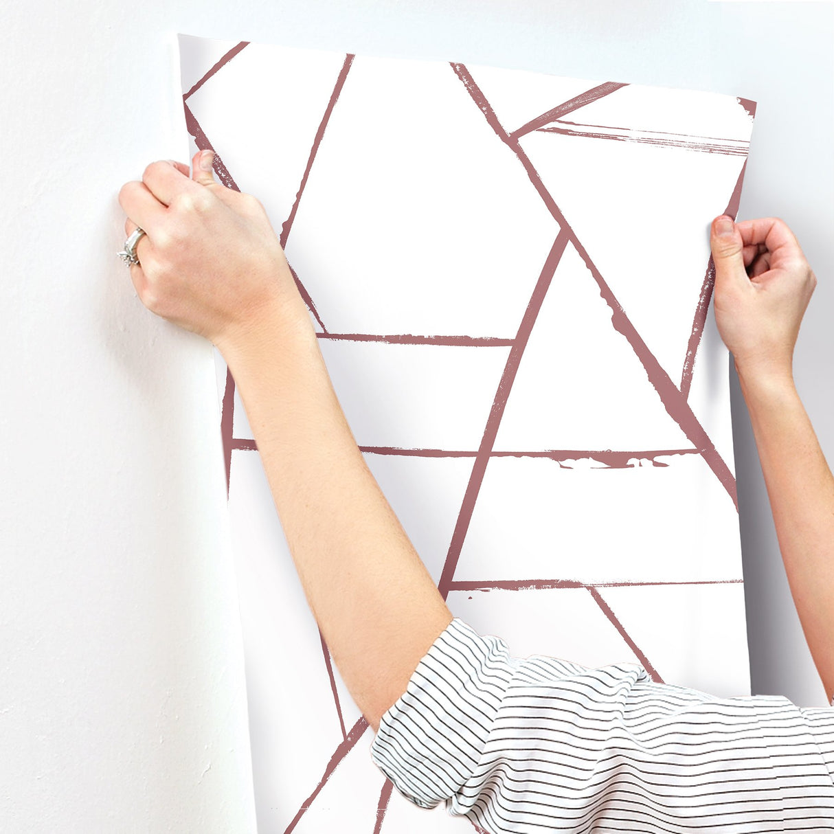 Intersect Spice Red Geometric Brushstroke Wallpaper - York CC1291
