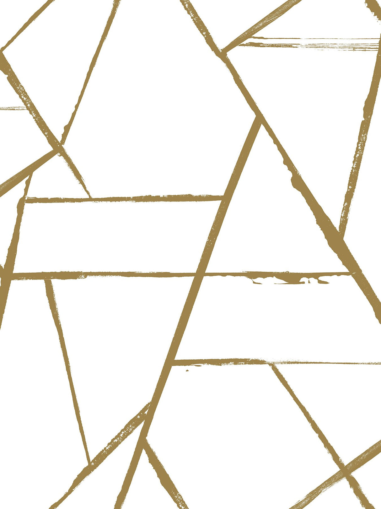 Intersect Gold Metallic Wallpaper with Geometric Metallic Brushstroke Pattern - York CC1294