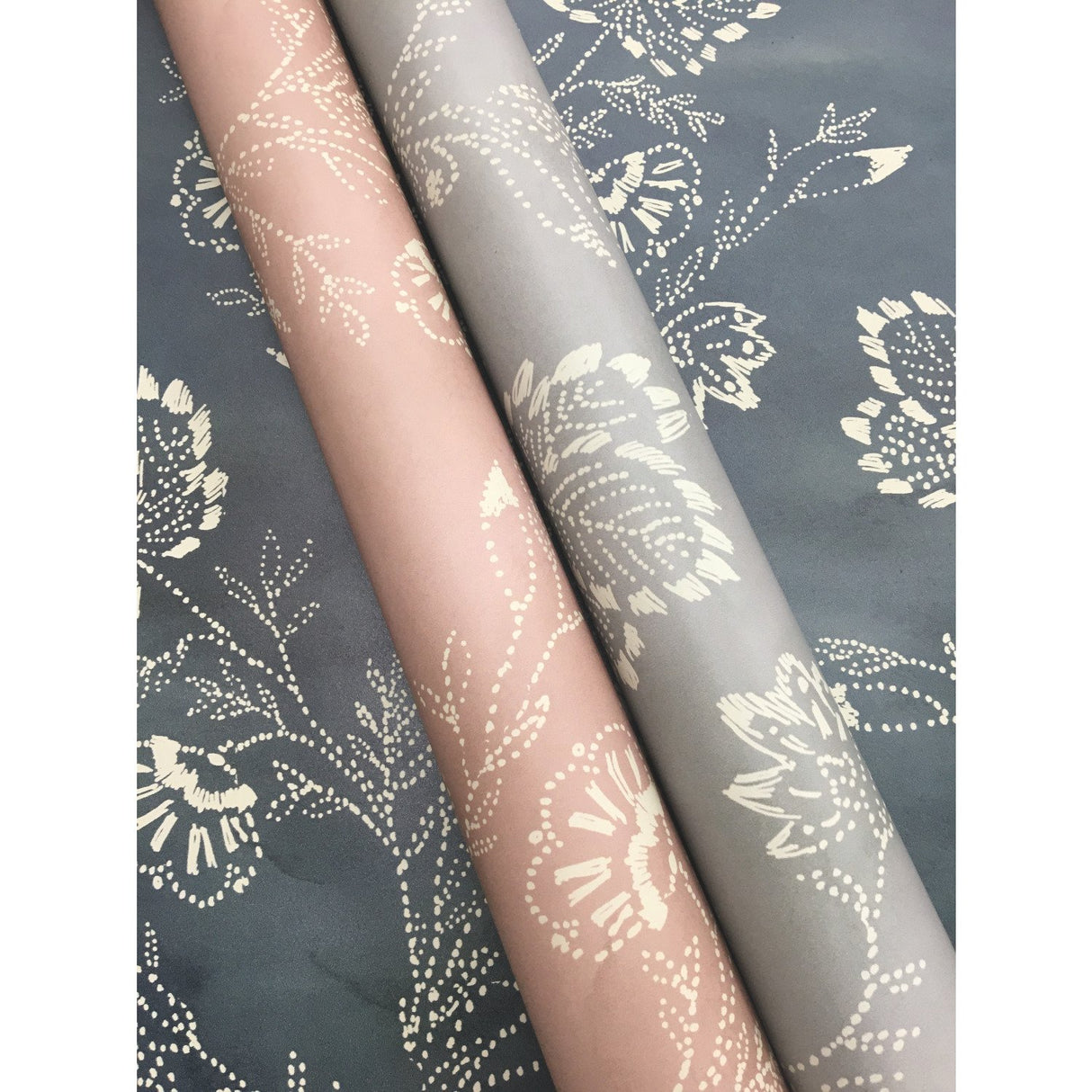 Barbier Blue Wallpaper with Botanical Watercolor Leaf & Vine Motif - York CH1426