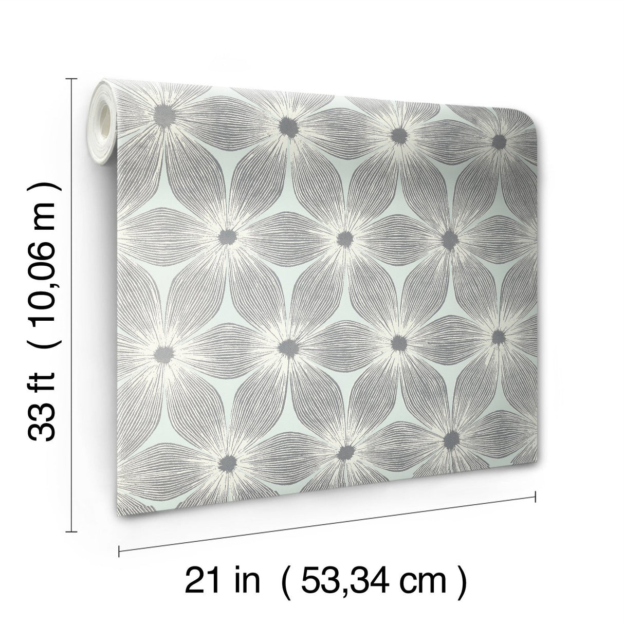 Everlasting Blue & Silver Floral Trellis Non Woven Wallpaper - York CI2303