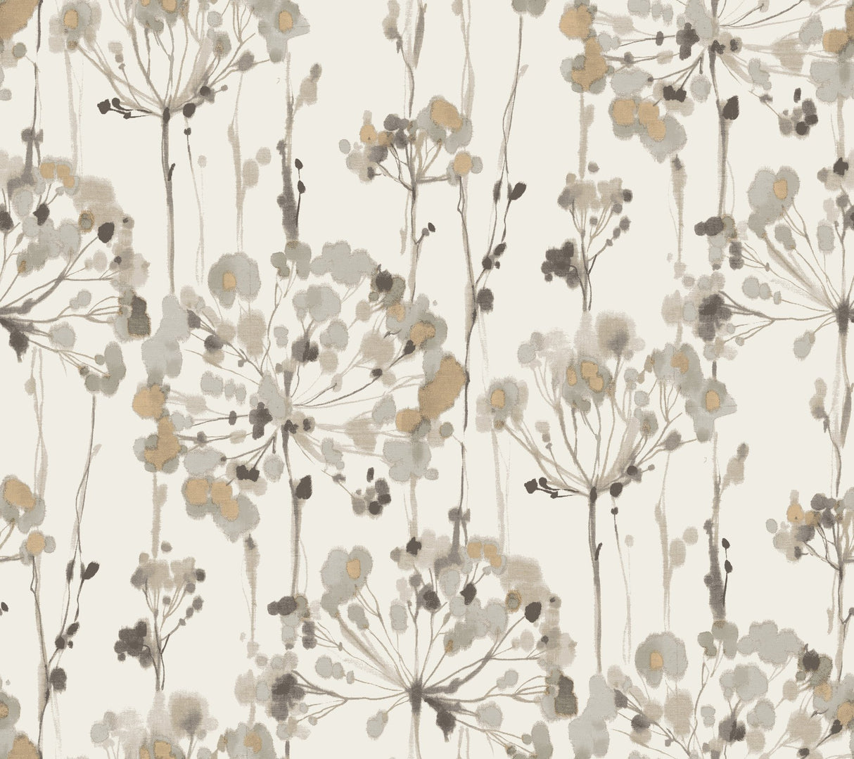 Flourish Beige Wallpaper with Floral Watercolor Motif - York CI2425