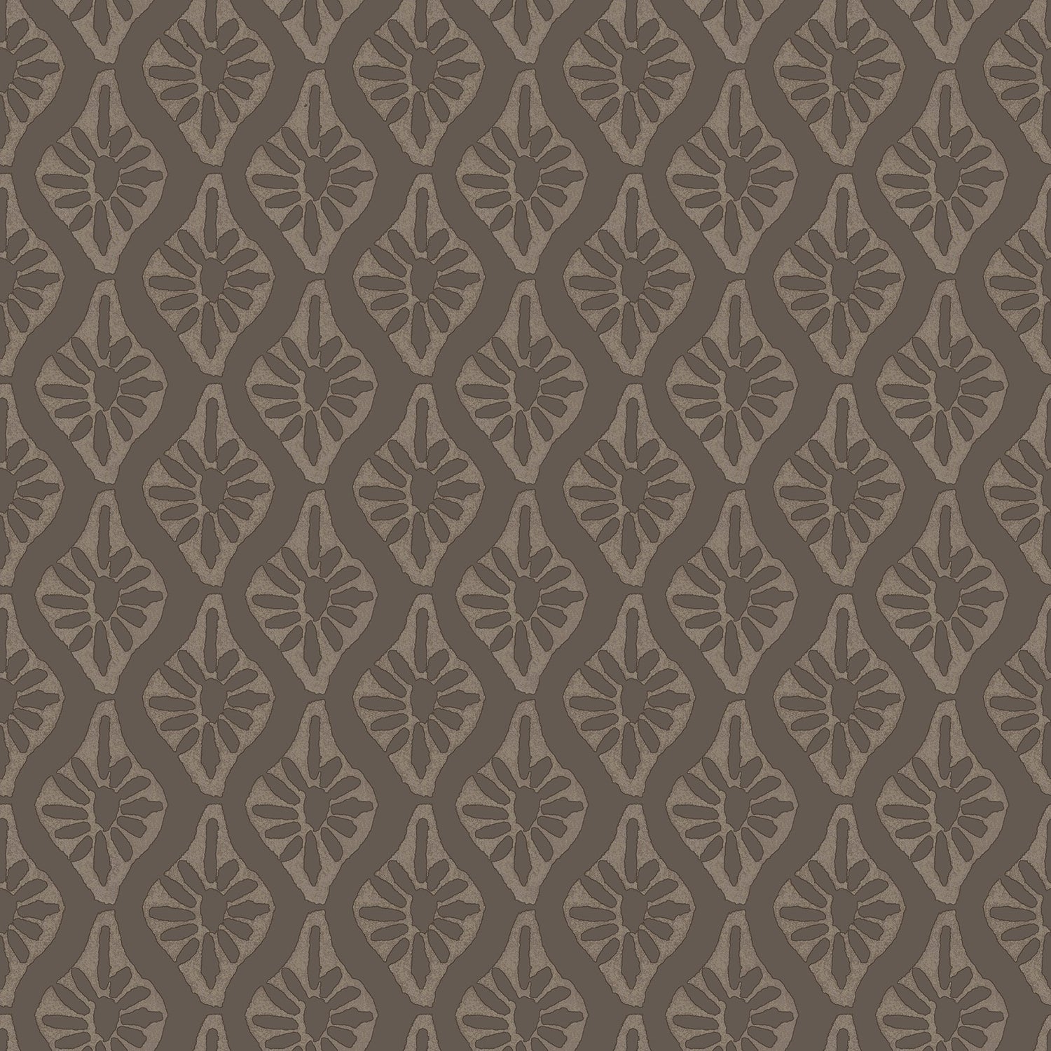 Nova Carob Brown Peel & Stick Wallpaper with Botanical Ogee Motif, Transitional Style - NuWallpaper CJS6328