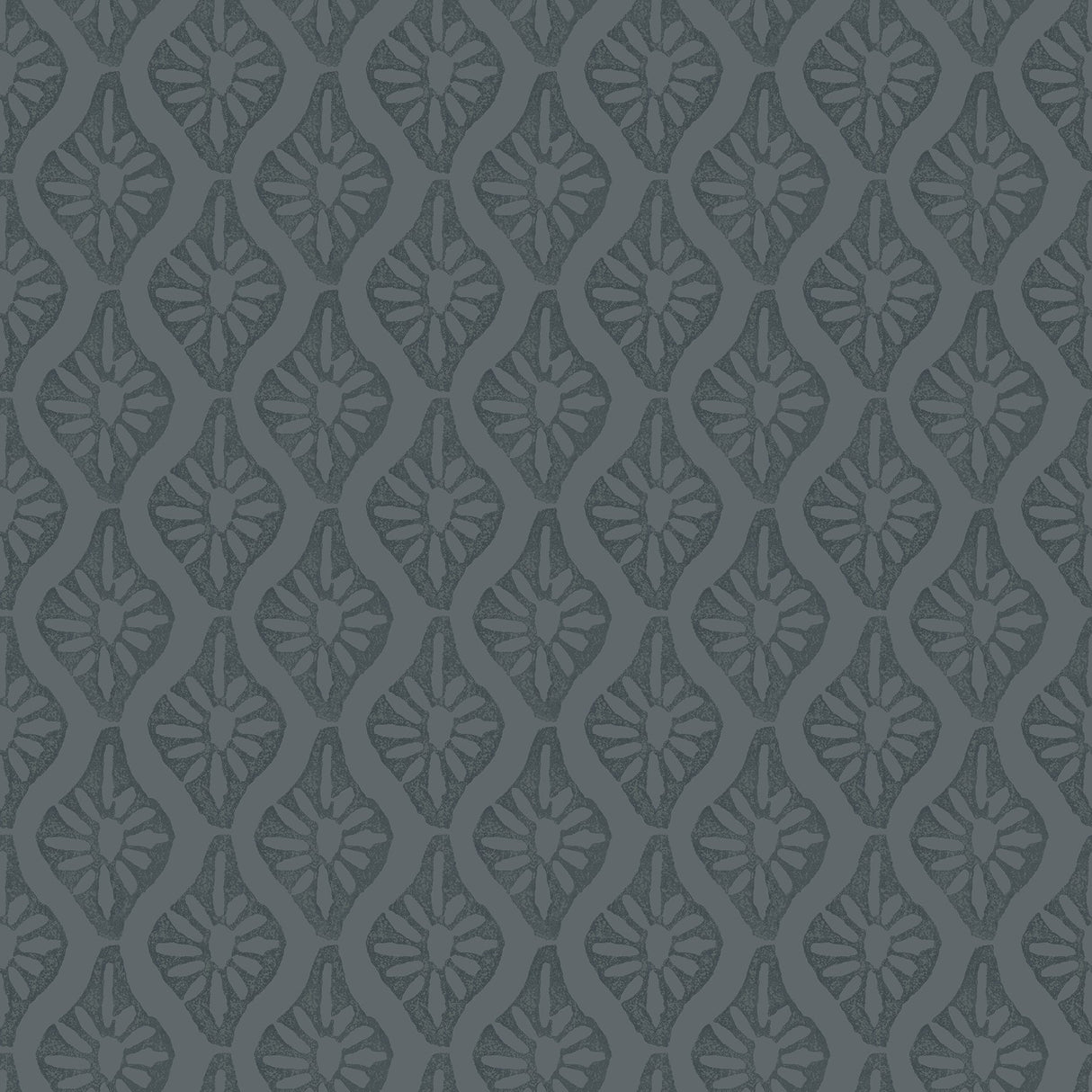 Nova Blue Smoke Peel & Stick Wallpaper with Botanical Ogee in Transitional Style - NuWallpaper CJS6330