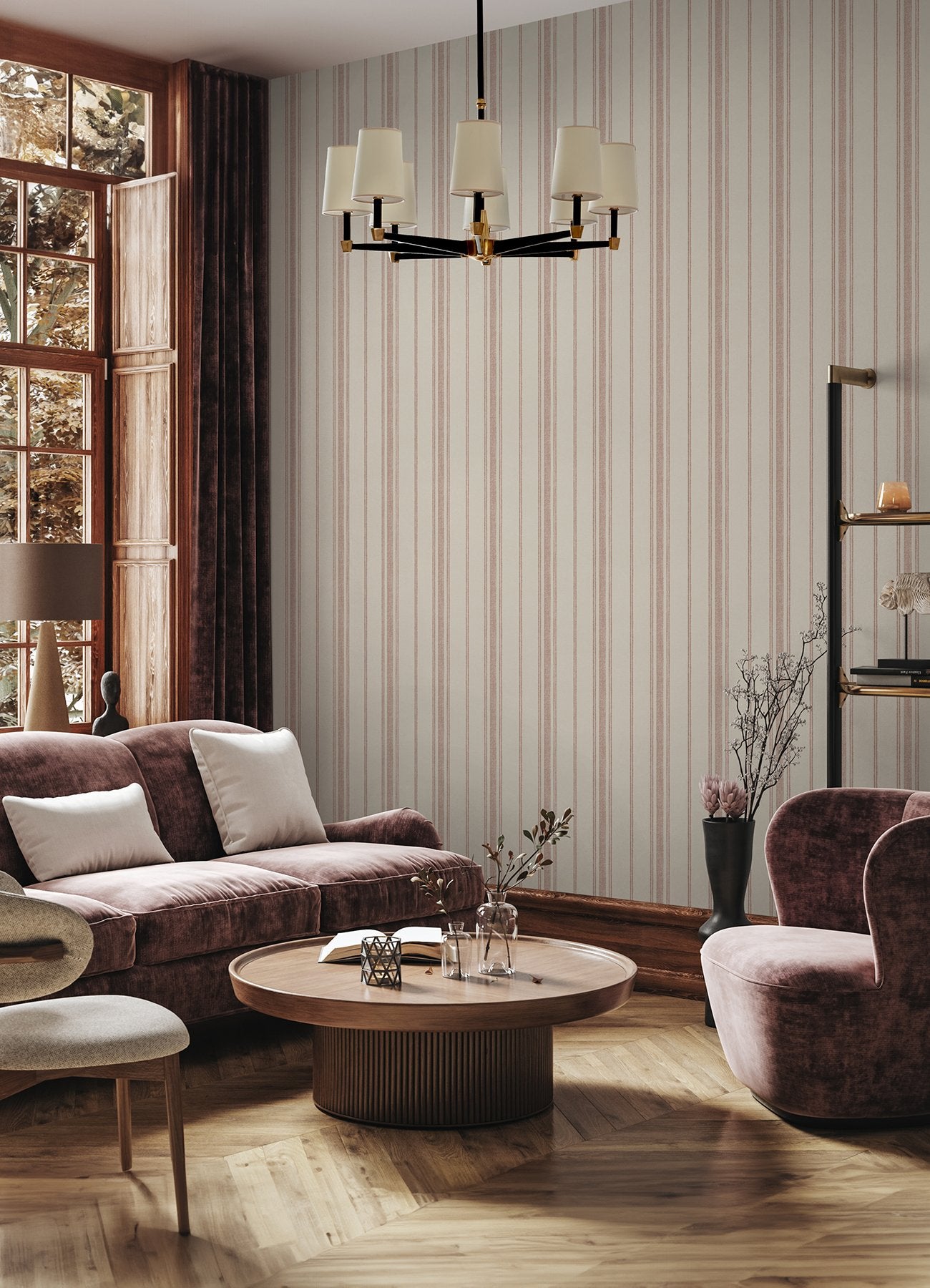 Alcott Claret Peel & Stick Wallpaper