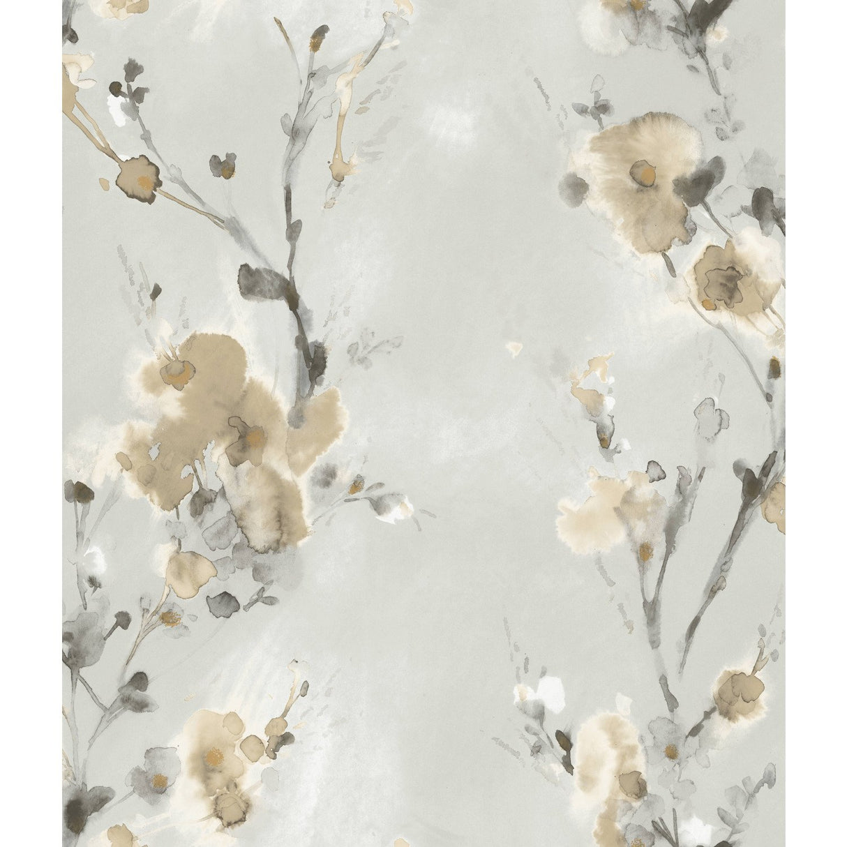 Neutral Charm Neutral Wallpaper with Botanical Watercolor Floral - York CP1202