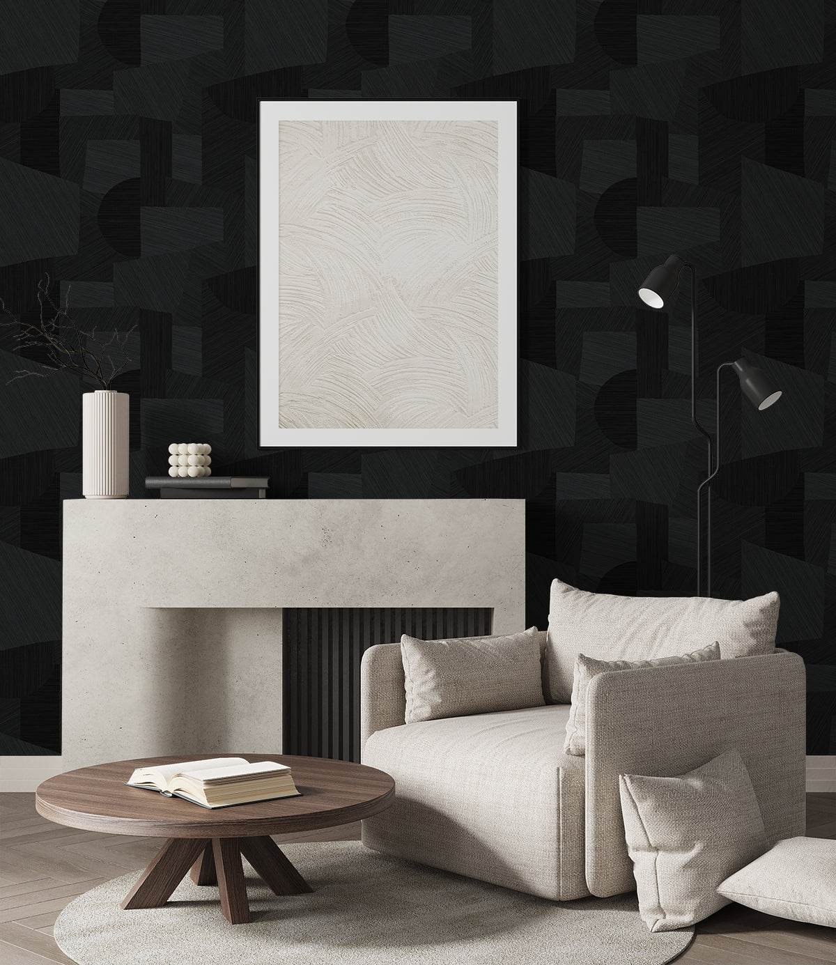 Lahti Contrasto by A Lot More Textures Matte Geometric Type II Vinyl Wallpaper – Seabrook Designs CP91000