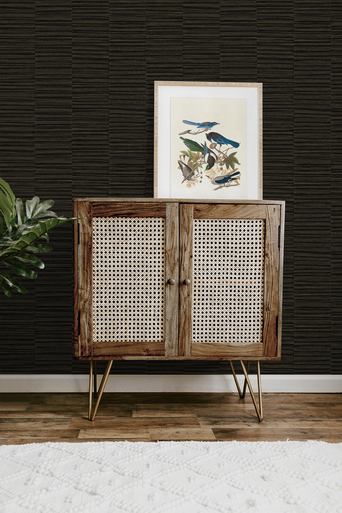 Forssa Roasted Beans by A Lot More Textures Textured Stripe Wallpaper – Seabrook Designs CP92006