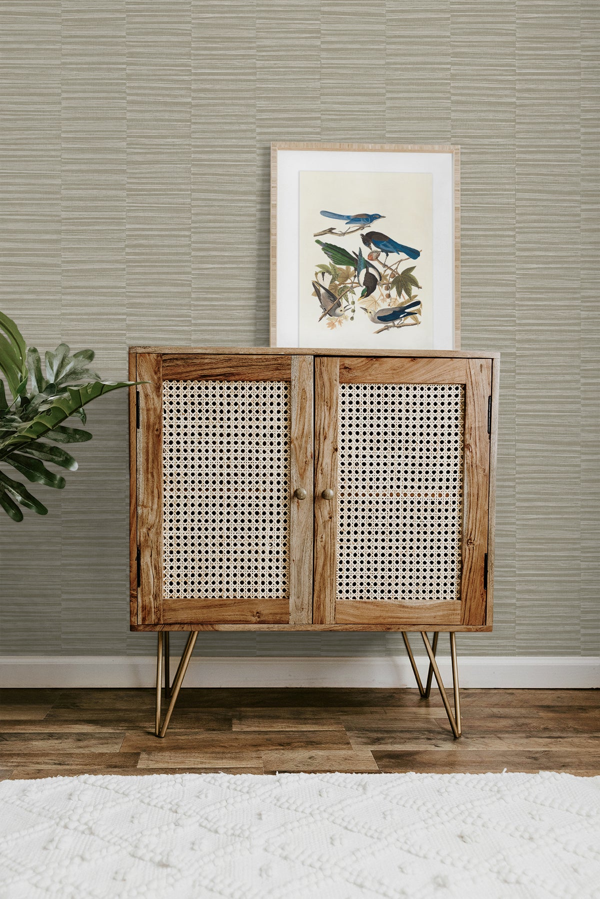 Forssa Cool Linen by A Lot More Textures Textured Stripe Wallpaper – Seabrook Designs CP92007