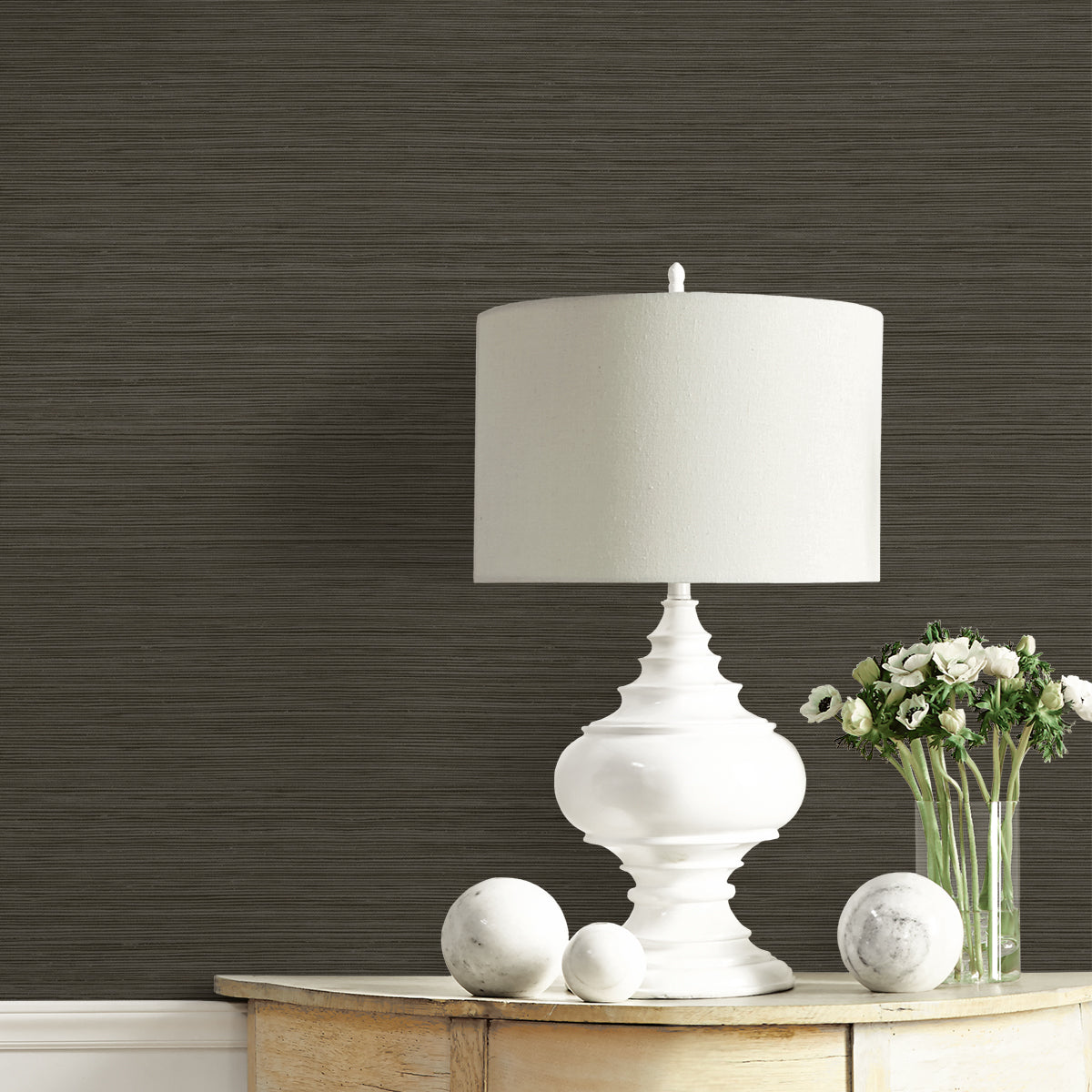 Lohja Volcanic by A Lot More Textures Faux Grasscloth Wallpaper – Seabrook Designs CP92106