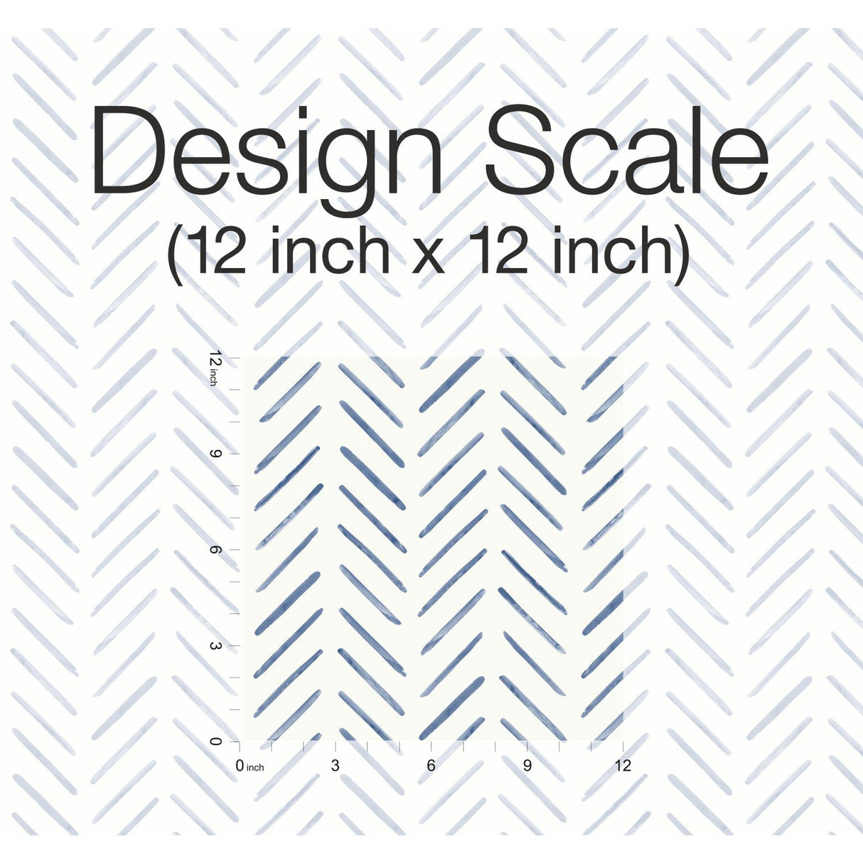 Painted Herringbone Navy Wallpaper with Small Prints Pattern, Sure Strip Prepasted - York CV4455