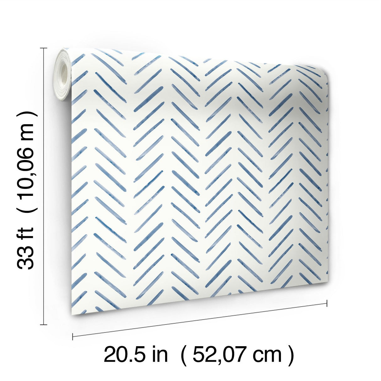 Painted Herringbone Navy Wallpaper with Small Prints Pattern, Sure Strip Prepasted - York CV4455