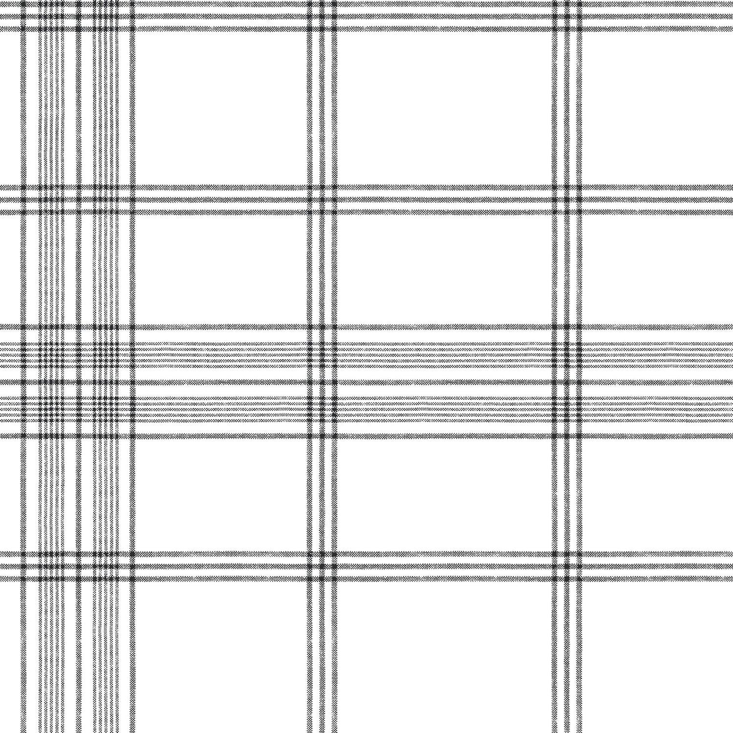 Charter Plaid Black Wallpaper with Menswear Windowpane Pattern - York CV4464