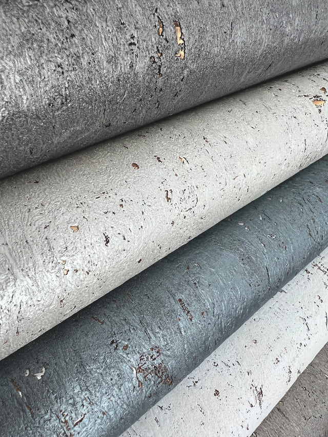 Cork White & Black Wallpaper with Metallic Accents Candice Olson Casual Elegance, Random Match, Unpasted Heavyweight Paper, 36 in x 24 ft Roll - York CX1200