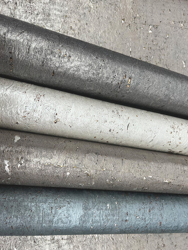 Cork Blue Textured Wallpaper with Natural Cork Motif - York CZ2480