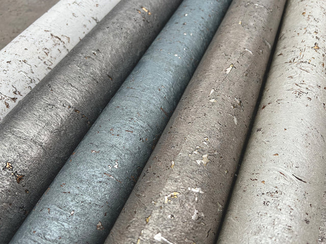 Cork Blue Textured Wallpaper with Natural Cork Motif - York CZ2480