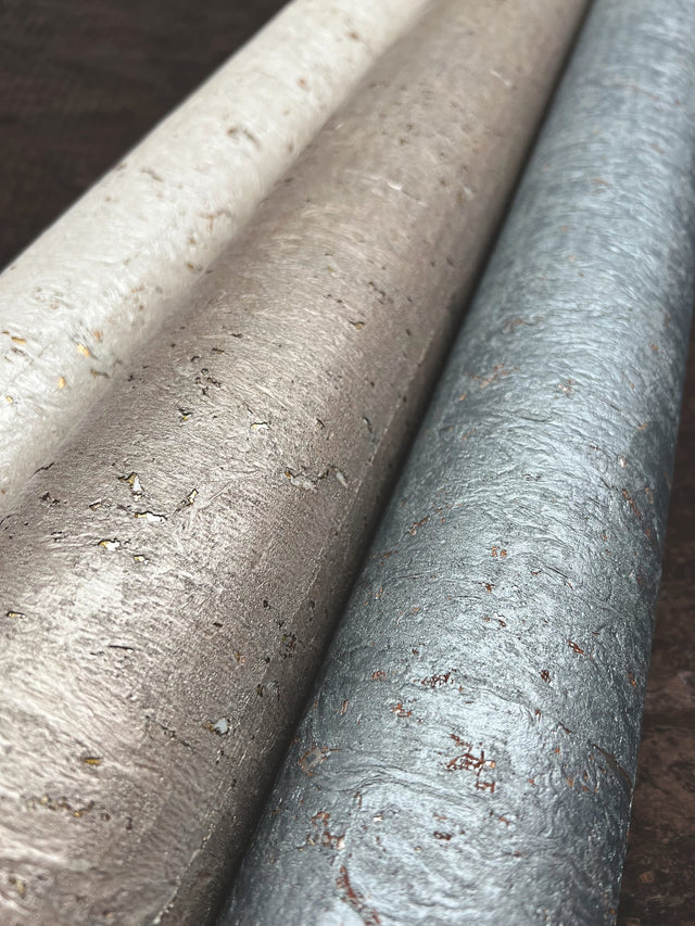 Cork Blue Textured Wallpaper with Natural Cork Motif - York CZ2480