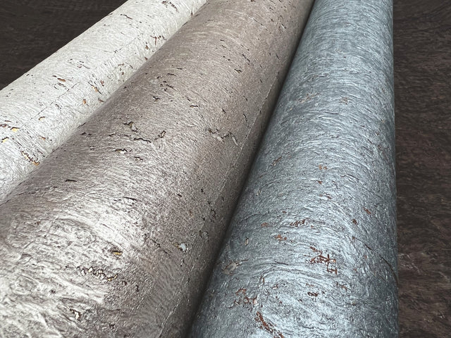 Cork Blue Textured Wallpaper with Natural Cork Motif - York CZ2480