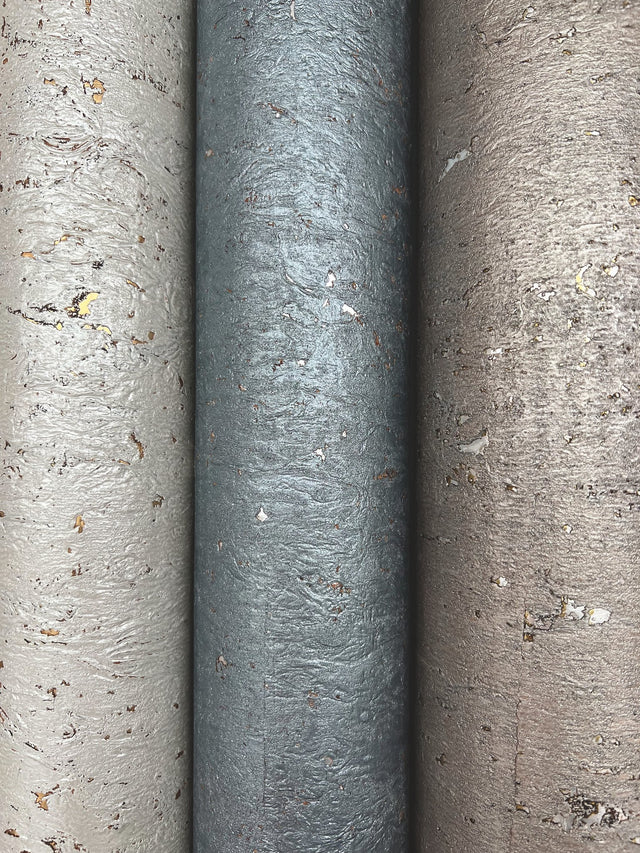 Cork Blue Textured Wallpaper with Natural Cork Motif - York CZ2480