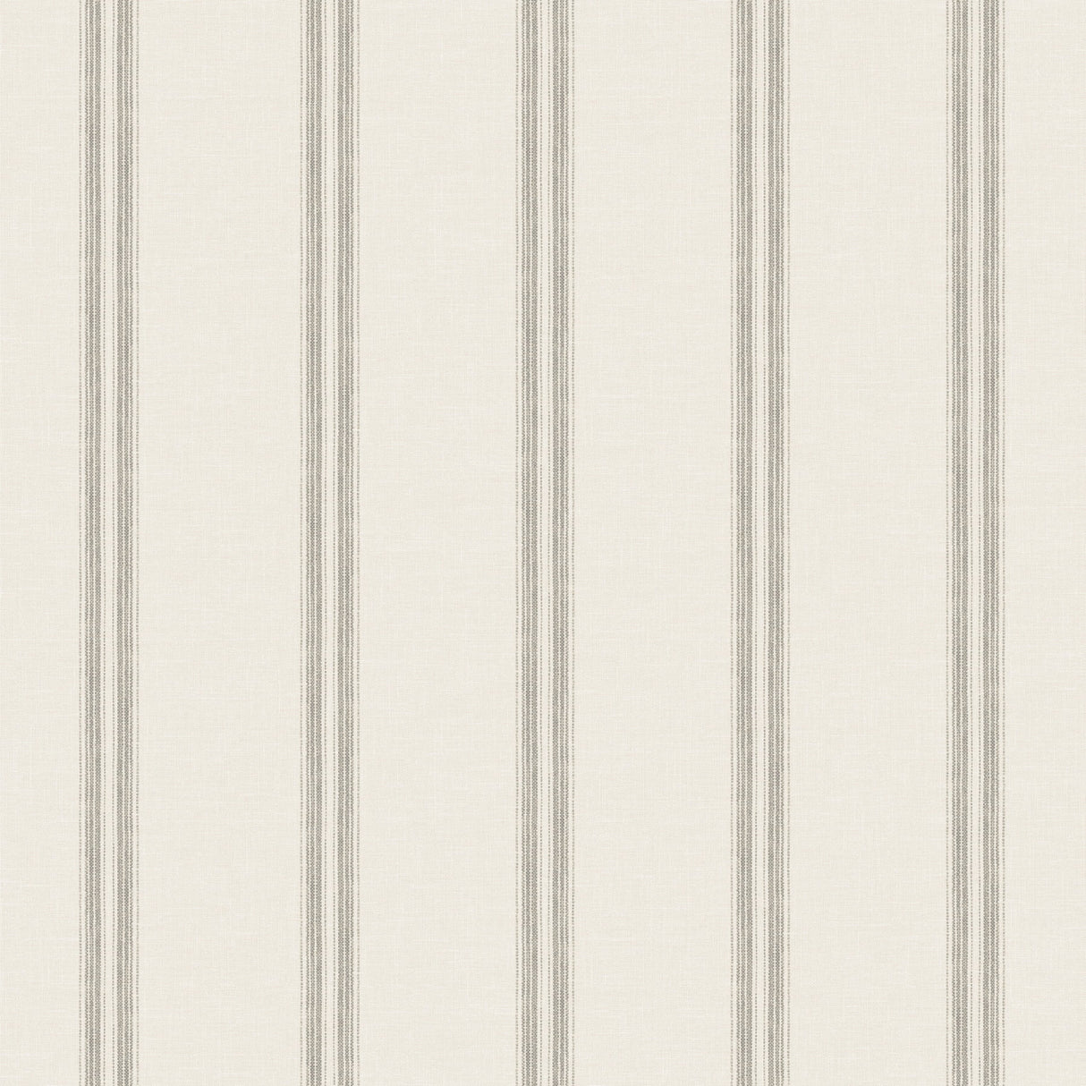 Johnny Charcoal Stripes wallpaper, 20.5 in x 33 ft roll, grey stripe on cream linen-look ground