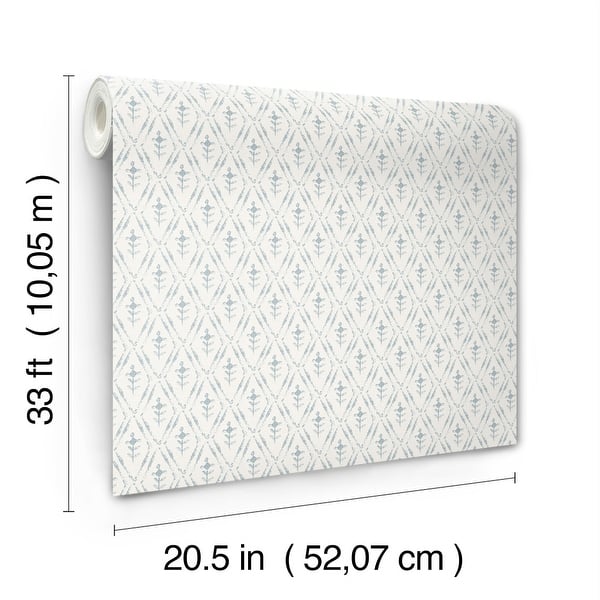 Tillie Blue Diamond Floral Wallpaper by Chris Loves Julia – A-Street Prints 4173-27671