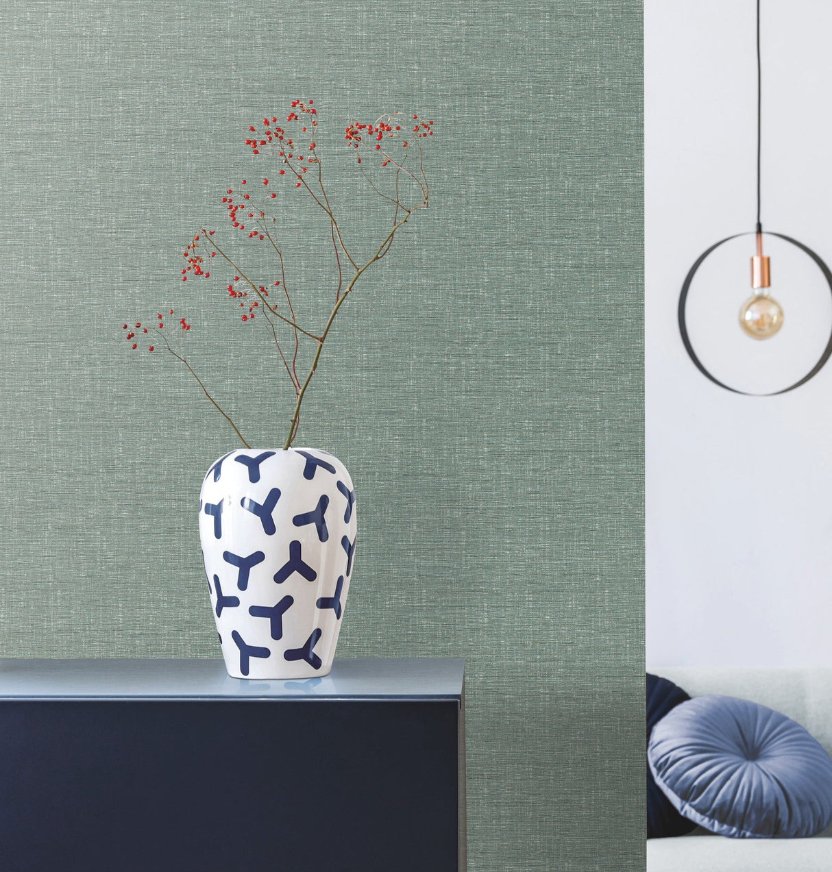 Altitude Green Weaves Textured Wallpaper - York DA3556N