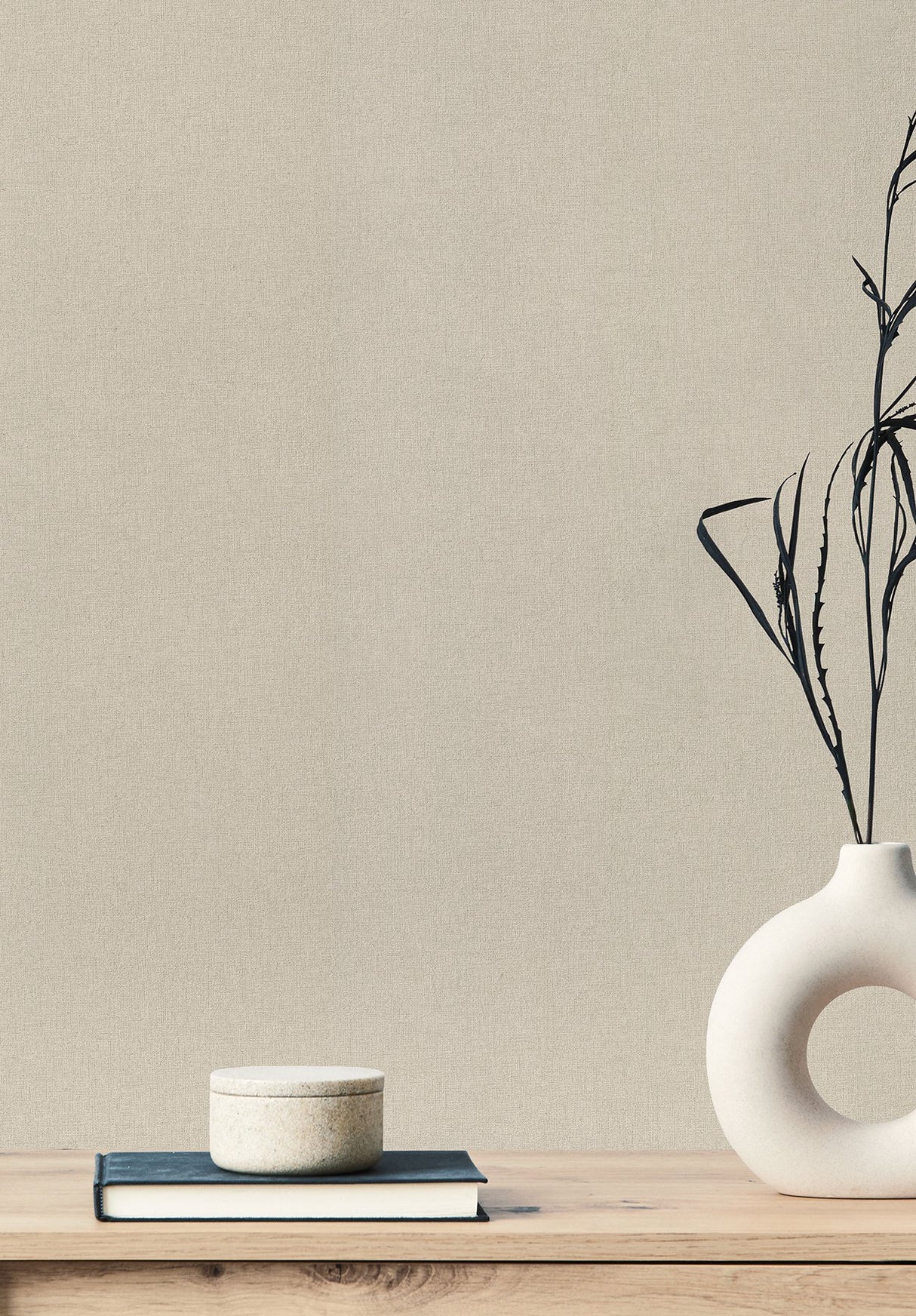 Gypsy Weave Champagne Fabric Backed Vinyl Wallpaper with Paper & Thread Weave Texture - York DA3581N