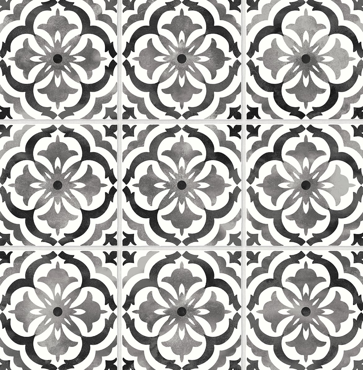 Sorento Tile Black by Daisy Bennett Peel and Stick Peel & Stick Tile Wallpaper – Daisy Bennett Designs DB20500-Sample