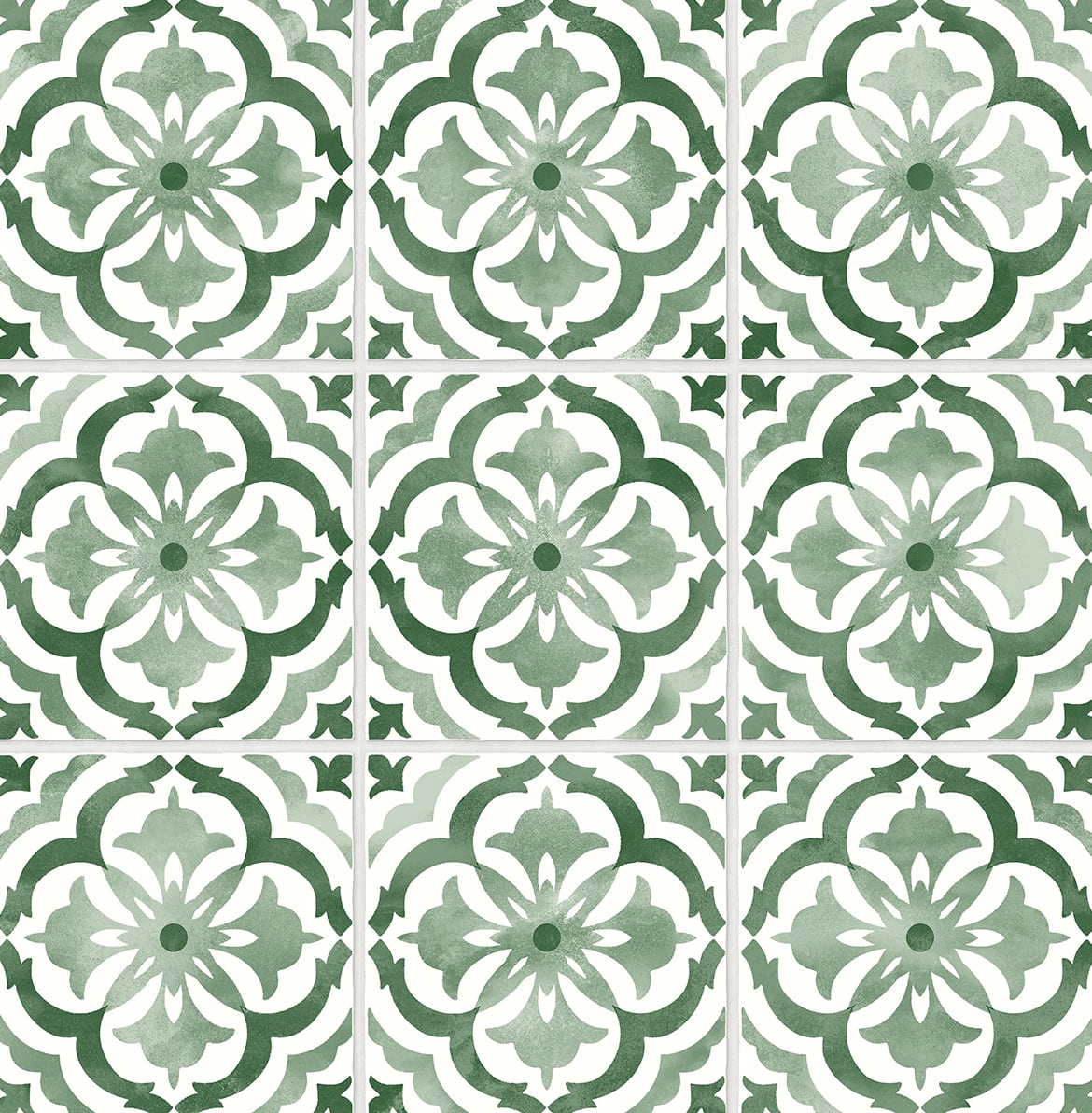 Sorento Tile Jungle Green by Daisy Bennett Peel and Stick Peel & Stick Tile Wallpaper – Daisy Bennett Designs DB20504 -Sample
