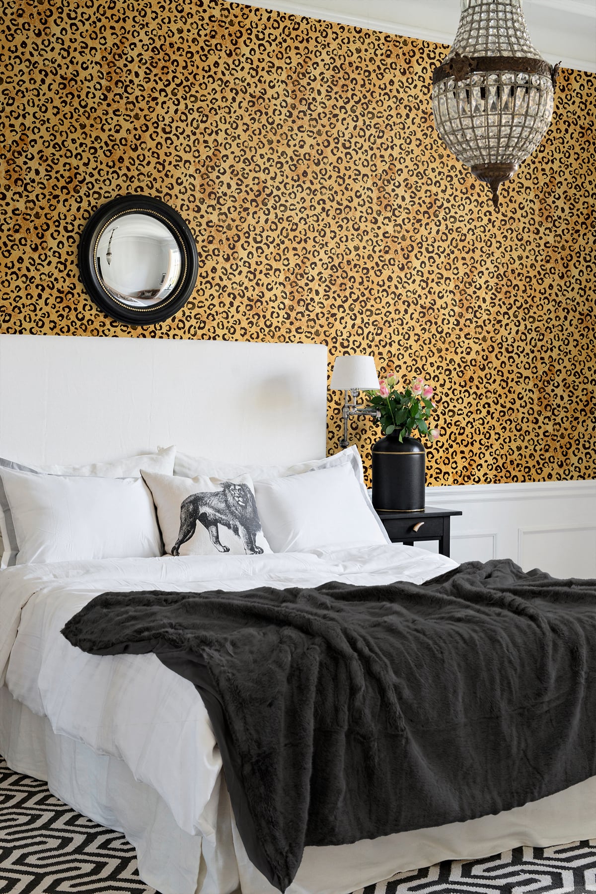 Classic Leopard Natural Tan by Daisy Bennett Peel and Stick Peel & Stick Vinyl Wallpaper – Daisy Bennett Designs DB20606 -Sample