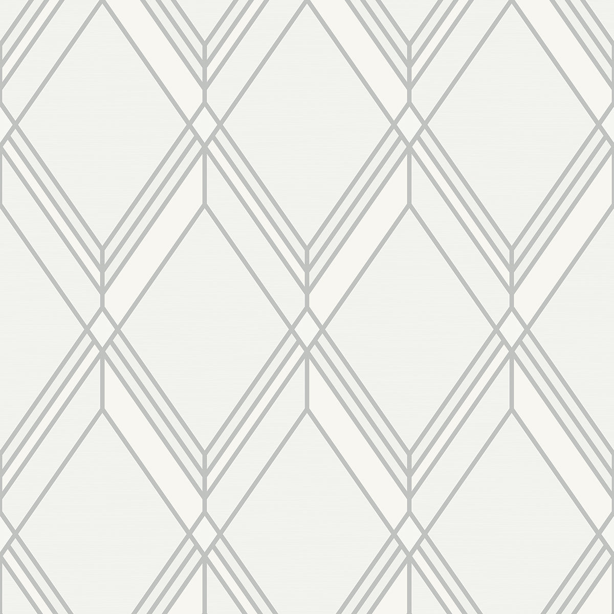 Brooklyn Diamond metallic silver geometric wallpaper pattern