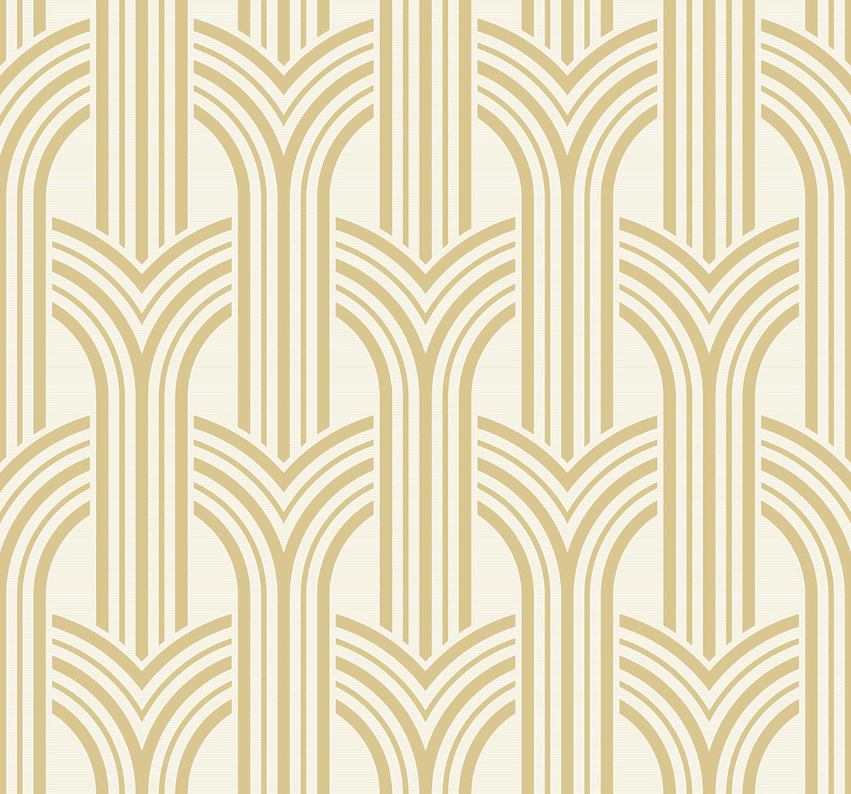 Broadway Arches wallpaper in Golden Nugget metallic geometric arch pattern