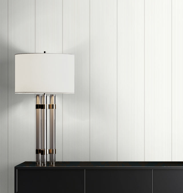 Rockefeller Stripe Dove White by Deco 2 Striped Wallpaper – Collins & Company DC61407