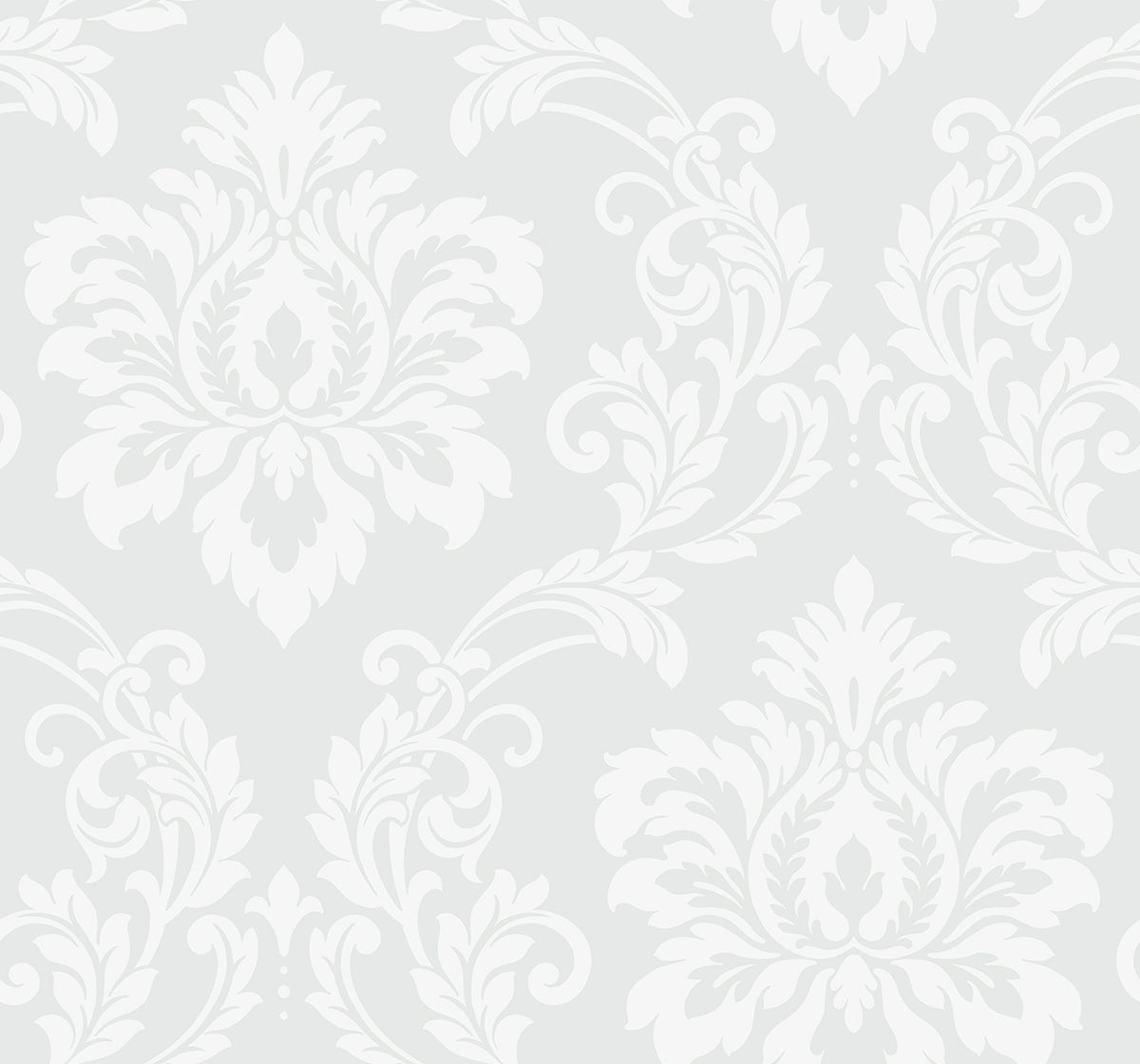 Deco Damask Frosty by Collins & Company Damask Wallpaper – Collins & Company DC61600 -Sample