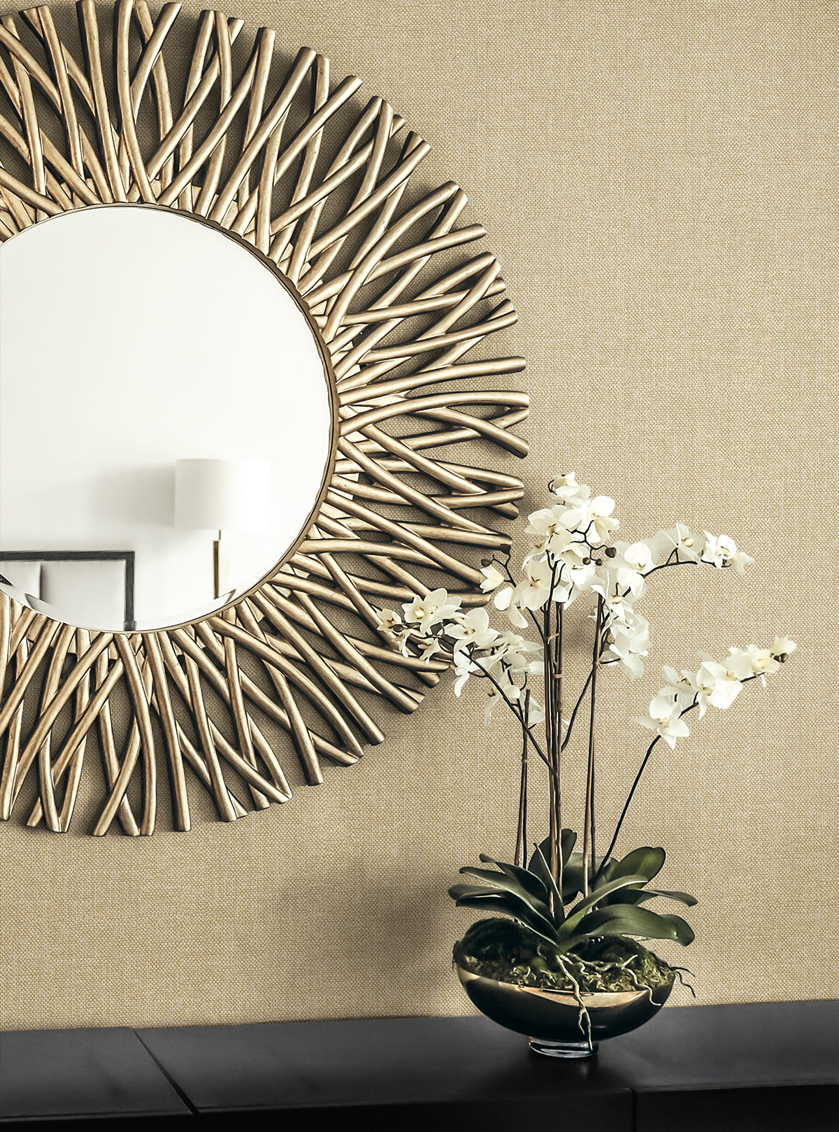 Deco Linen Classic Beige by Deco 2 Textured Linen Wallpaper – Collins & Company DC61815-Sample