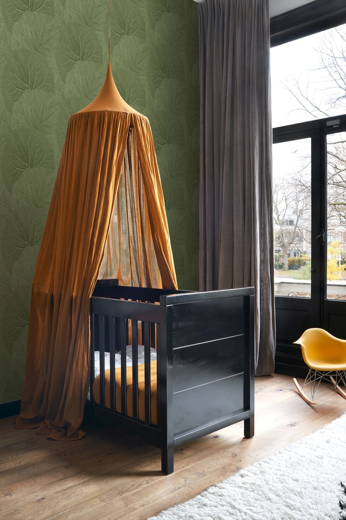 Xylem Olive Large Leaves Wallpaper with Botanical Non Woven Eclectic Style - ESTA Home DD138995