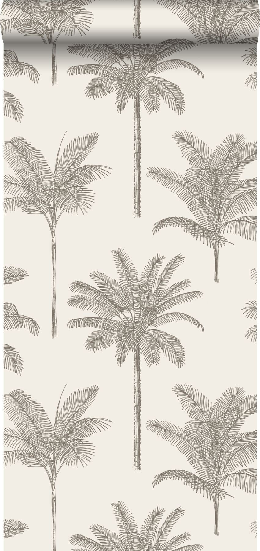 Taj Beige Palm Trees Wallpaper with Bohemian Botanical Trees Pattern - ESTA Home DD139163