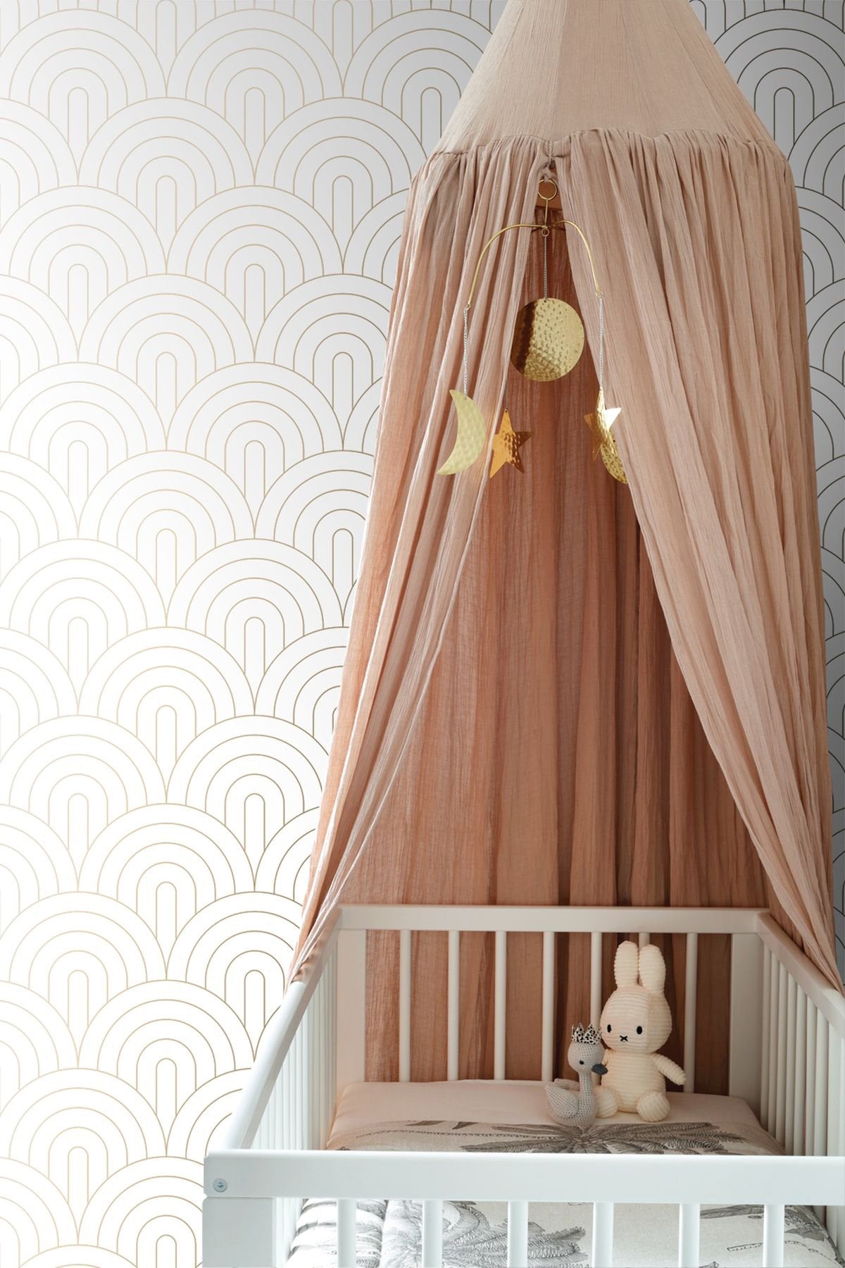 Lalique White Art Deco Motif Geometric Wallpaper - ESTA Home DD139215
