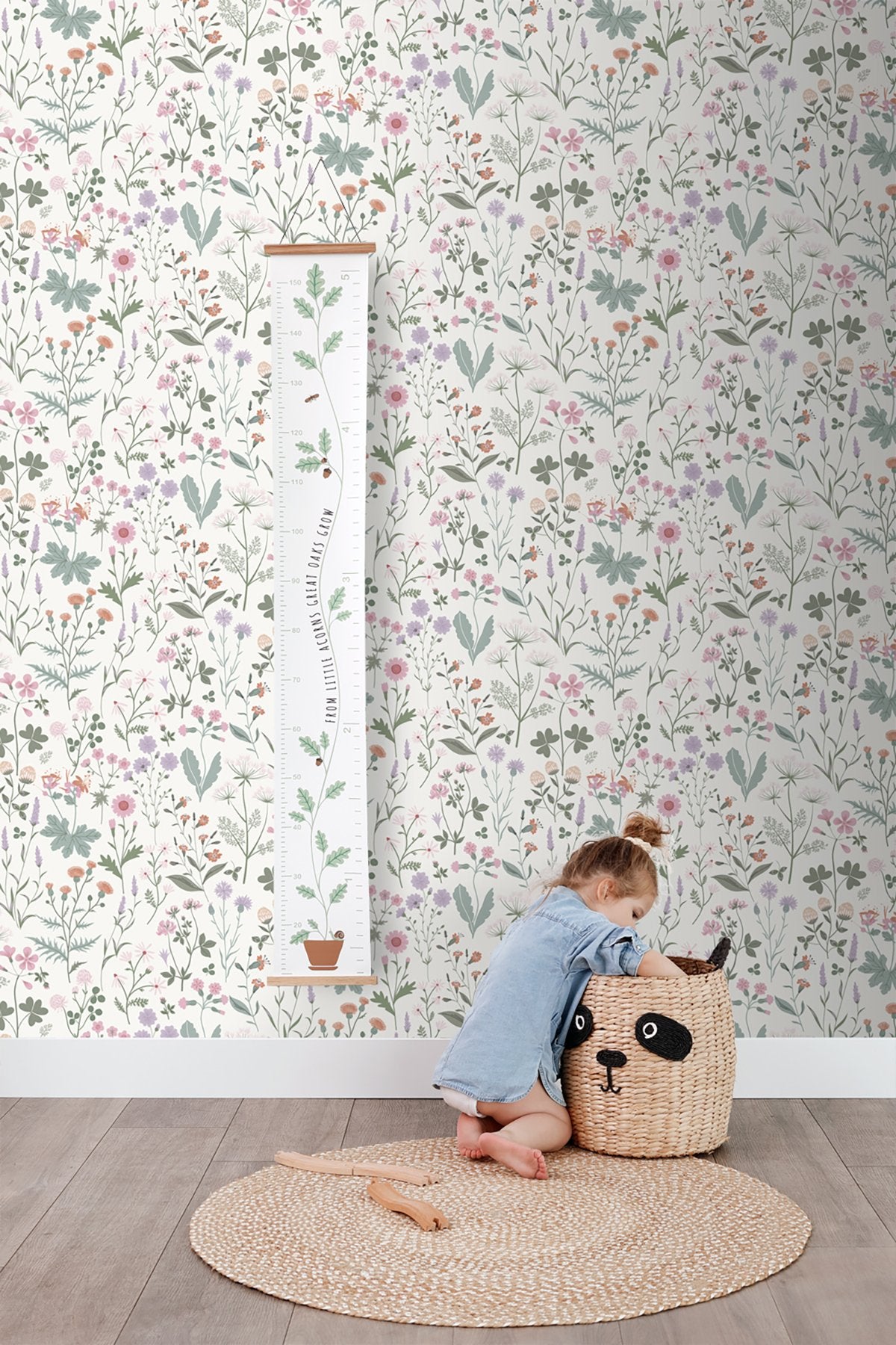 Letitia Purple Summer Meadows Wallpaper with Whimsical Botanical Floral Pattern - Brewster DD139482