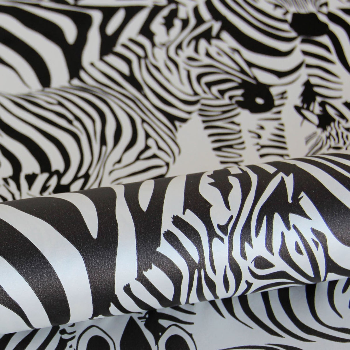Jemima Black Zebra Wallpaper with Glam Animal Print in Non Woven Unpasted - Origin DD347453