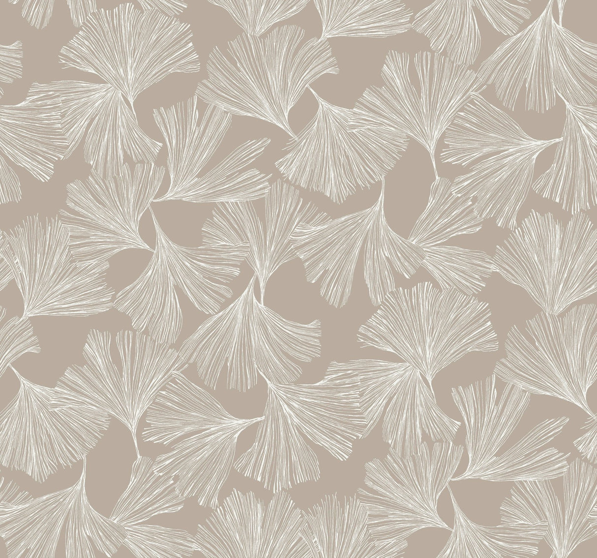 Ginkgo Toss Silver Wallpaper with Botanical Leaf Motif - York DD3746