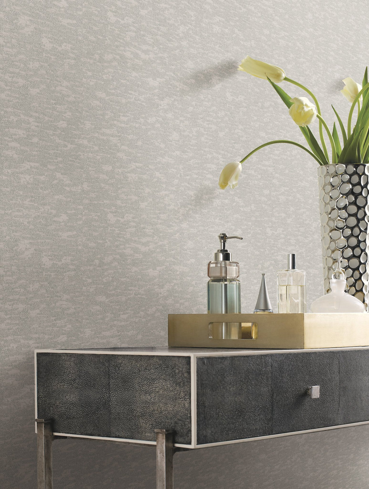 Weathered Cypress Taupe Wallpaper with Textured Bark Motif - York DD3752