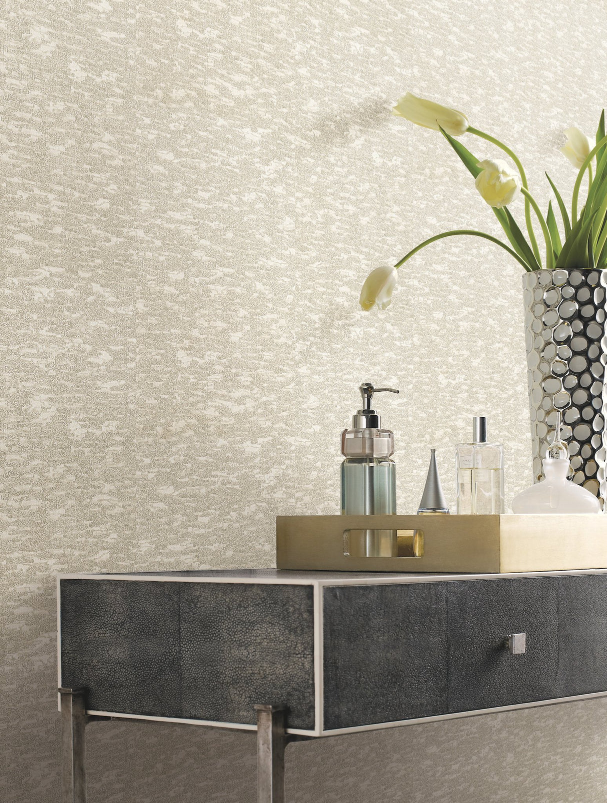 Weathered Cypress White Textured Non Woven Unpasted Wallpaper - York DD3754