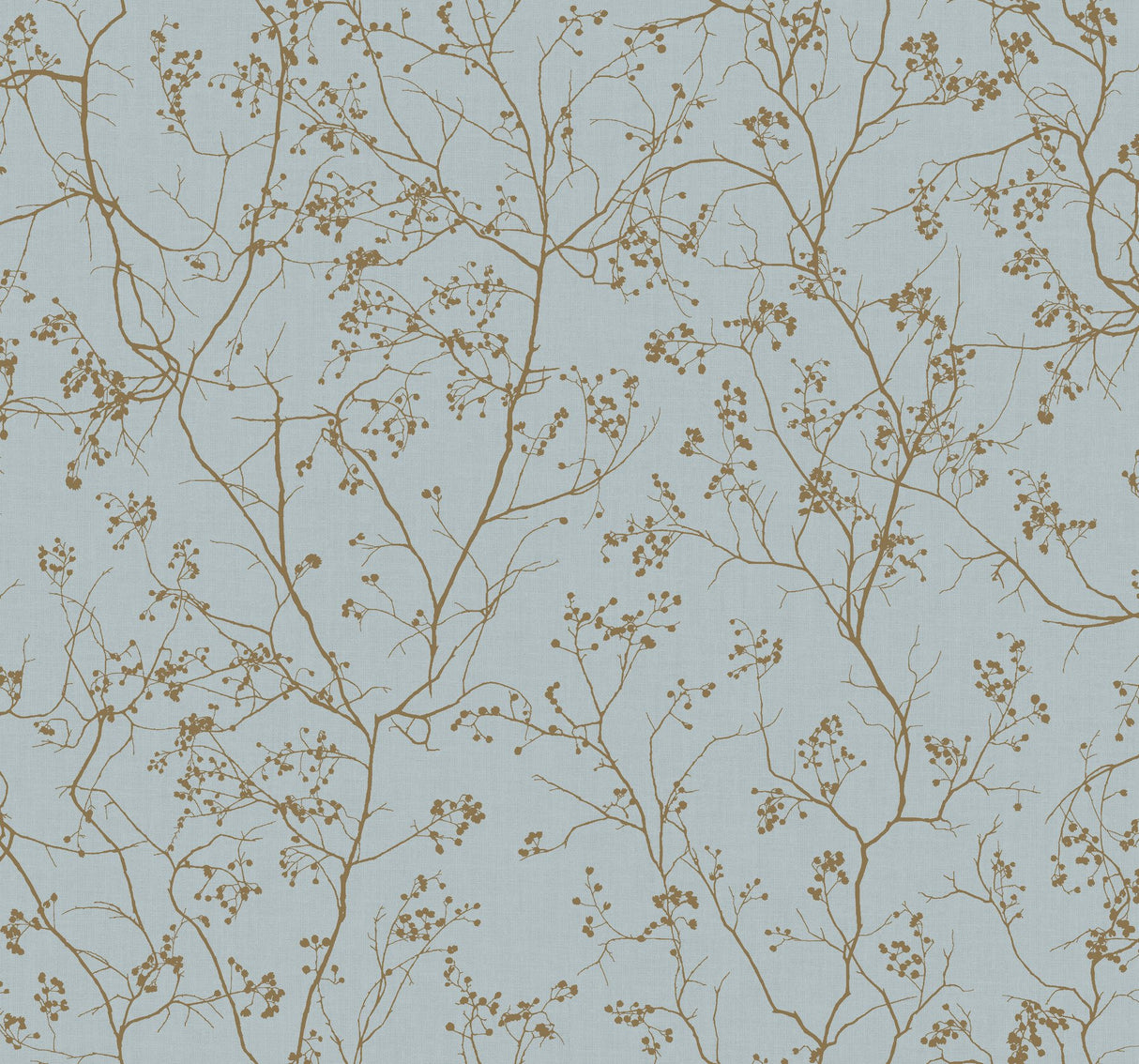 Luminous Branches Blue & Gold Wallpaper with Metallic Branch Botanical - York DD3813